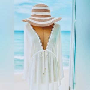 New Without Tags. Women’s Tan&White Floppy Sunhat.